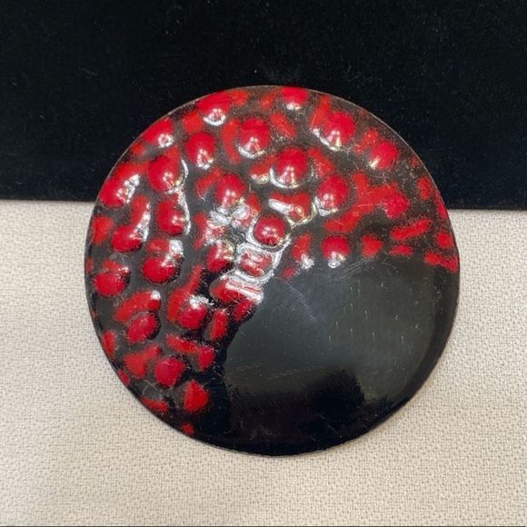 Vintage Abstract Enamel And Metal Brooch Or Pin - Picture 8 of 11